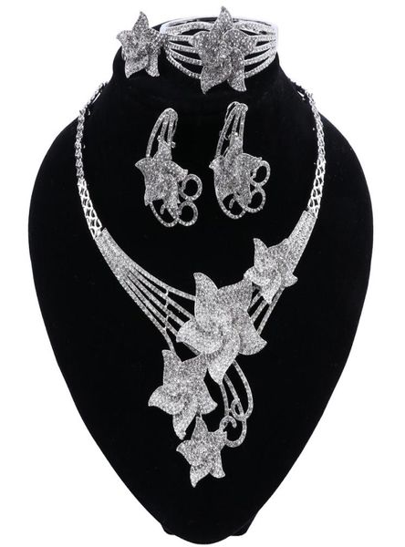 Ensemble de bijoux en argent de dubaï pour femmes, collier de perles africaines, ensemble de bijoux de mariée italienne, accessoires de mariage 2852294