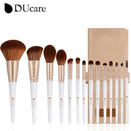 DUcare 14 pièces pinceaux de maquillage avec sac fond de teint Blush professionnel cosmétique maquillage pinceau ensemble poudre fard à paupières pinceaux à sourcils 240311