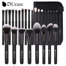 DUcare pinceau de maquillage noir maquillage professionnel fard à paupières fond de teint poudre doux pinceaux de maquillage de cheveux synthétiques brochas maquillaje 240115