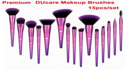 Ducare Makeup Brushes 15pcs Kabuki Makeup Brush Brush Foundation Mélanger Face Blush Feed Shadow Lip Brow Eyeliner Corpelle COSMETIC5154743