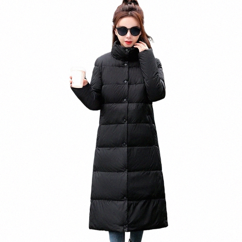 duck Down Jacket Women Winter Lg ThickStand-up collar straight barrel Coat Female Warm Down Parka For Women Slim Clothes z7yi#