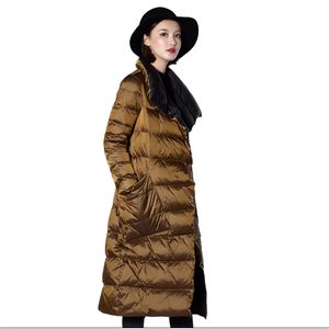 Duvet de canard veste femmes vêtements d'extérieur d'hiver manteaux femme longue décontracté épais chaud vers le bas veste bouffante Parka
