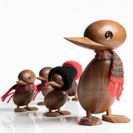 Eend Eendje Hout voor Ambachten Dierenfiguren Houten Decoratie Woonaccessoire Woonkamer Kerst Deens Scandinavisch Bureauornament 22716