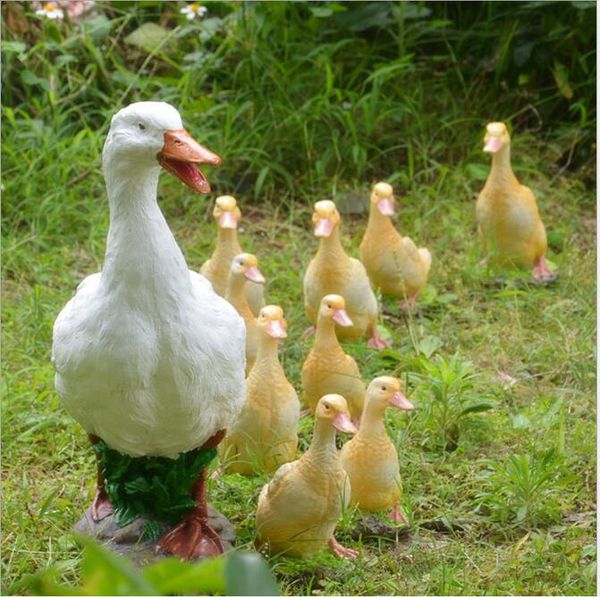 Canard Meubles En Gros Jardin Décorations Cour Décoration Volaille Modèle Sculpture Résine Artisanat Fermier