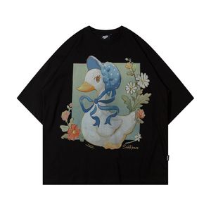 Duck grafische t-shirts oversized hiphop tee top mannen 2024 zomer harajuku streetwear zwart los katoen thirt unisex y2k t-shirt