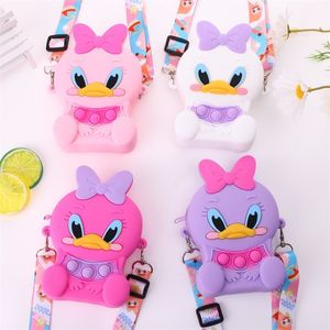 Eend siliconen tas Messenger Bag Kawaii Daisy Doll Cartoon meisjes tas portemonnees vrouwen meisjes cadeau