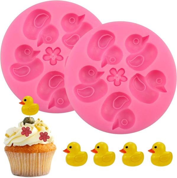 Moldes de silicona de pato, molde para fondant de pato de 5 cavidades, moldes de silicona de grado alimenticio para dulces, decoración de pasteles, fabricación de joyas, arcilla polimérica 122635