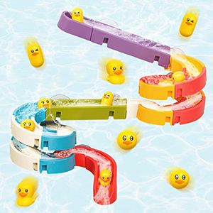 Duck Slide Bath Toys For Kids Wall Track Building Set Fun Diy Kit Toy Bathtub Time Verjaardagscadeau 34 PCS