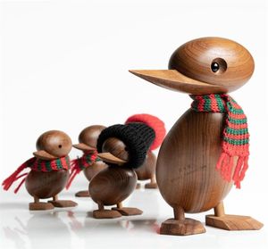 DuckDuckling Madera para manualidades Figuras de animales Decoración de madera Accesorios para el hogar Sala de estar Navidad Adorno de escritorio nórdico danés 29393525