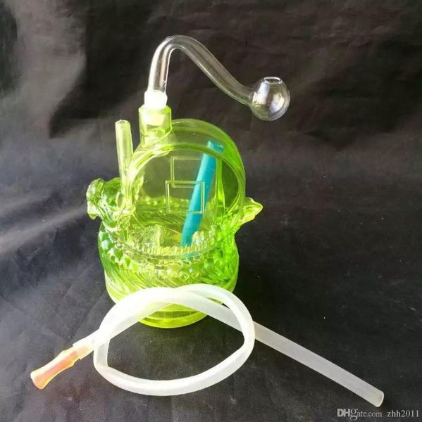 Canards flexibles acryliques accessoires bongs en verre, Pipes à fumer en verre colorées mini multi-couleurs Pipes à main Meilleure pipe en verre cuillère