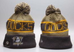 Bonnet de canard en laine d'hiver, bonnet de Sport en tricot, casquette de tête de mort de l'équipe de Hockey nord-américaine