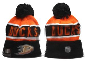 Ducks Beanie Mutsen Noord-Amerikaanse hockeybal Team Side Patch Winterwol Sport Gebreide muts Skull Caps A3