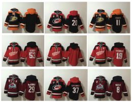 Canards Old Time Sweat à capuche Trevor Zegras Maillot de hockey Red Wings Steve Yzerman Moritz Seider Hurricanes Sebastian Aho Avalanche Nathan MacKinnon