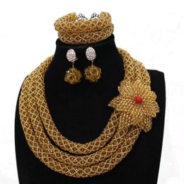 Dudo or Dubai ensembles de bijoux perles fleurs 3 couches femmes africaines collier nigérian mariages ensemble de bijoux livraison gratuite