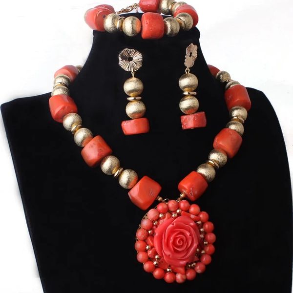 Dudo – ensemble de bijoux pour femmes, ensemble de collier africain en perles de corail originales, ras du cou, livraison gratuite