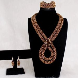 Dudo Sieraden Set Nigeriaanse Vrouwen Bruiloft Bruids Kristal Kralen Handgemaakt