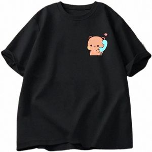 Dudu Is Een Bellen Naar Zijn Bubu T-shirt Vrouwen Mannen Paar Grappige T-shirts Leuke Panda Beer T-shirts zomer O Hals Heren Kleding