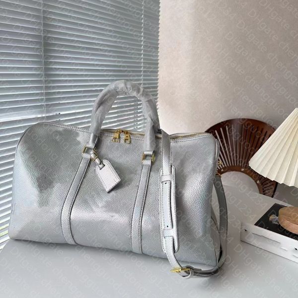 bolso de lona Bolsos de lona de diseño en relieve de plata para hombres bolsos de mano bolsos de cuero bolsos grandes de cuerpo cruzado bolso de moda