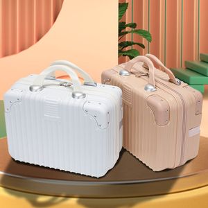 Duffel -tassen 14 inch Cosmetische doos Hand Bagage Organisator Make -up case Small Mini Travel Suitcase Wachtwoord Boarding 230424