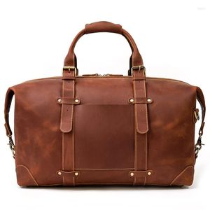 Duffel Bags 2022 Design lederen reistas voor mannen mannelijke duffel grote capaciteit leken 50 cm bagage zakelijke vlucht