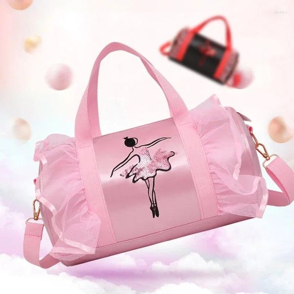 Sacs Duffel 2023 Ballet Danse Rose Filles Sport Enfants Sac À Dos Costume Vêtements Chaussures Robe Sac À Main Voyage Oreiller Sac