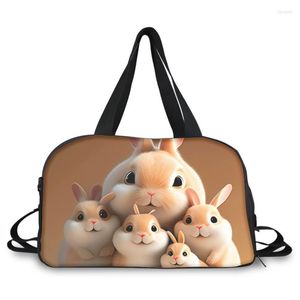 Duffel Bags 2023 Fashion Cute Group Pet Animal Printing Trend Portable grote capaciteit Multifunctionele messenger Bag Travel