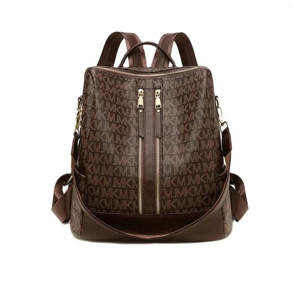 Duffel Sacs 2024 Produit printemps / été à la mode Européenne et Américaine imprimé Retro Backpack Women's Grand Capacité Multi Put