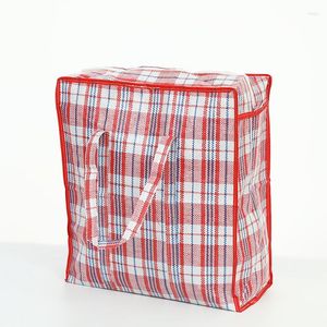 Sacs polochons 3 pièces PP Weave sac de rangement portable pliable anti-poussière grande capacité bagages de voyage
