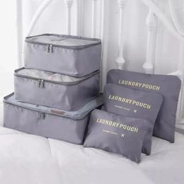 Duffel Bags 6 PCS Travel opbergzak Set Tidy Organizer Garderobe koffer Pouch unisex verpakking kubus kleding sorteer bagage