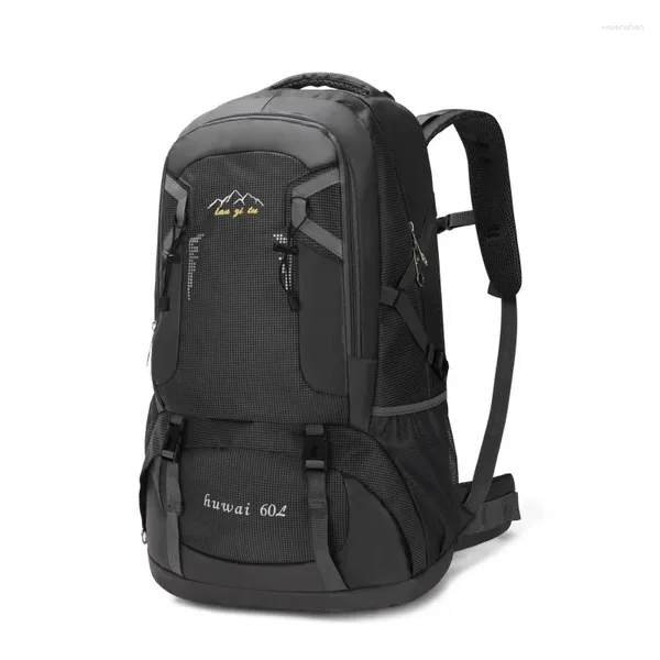 Sacs polochons 60L grande capacité sac d'alpinisme en plein air imperméable en nylon voyage amoureux sac à dos pour hommes et femmes