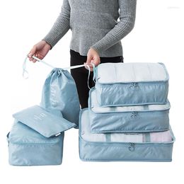 Sacs polochons 6 pièces/ensemble Polyester emballage Cube bagages vêtements organisateur sac de voyage pour hommes femmes grande capacité Durable étanche 141