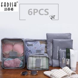 Sacs Duffel 6pcs / Set Accessoires de voyage Mode Polyester imperméable Hommes et femmes Emballage Organisateur251j