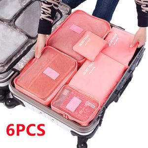 Duffel Bags 6pcs Travel opbergtassen draagbare reiskoffer bagage organisator voor kledingschoenen zakverpakkingszak vrouw toiletzakken 230509