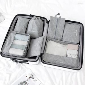 Plunjezakken 7-delige set kleding reisorganisator koffer verpakking kubus opbergkoffers cosmetische schoenentas bagage netjes zakje