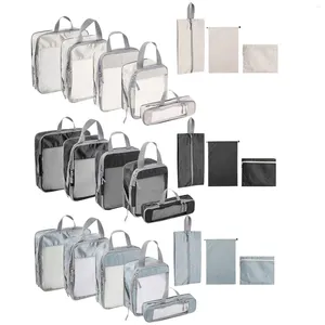 Sacs Duffel 8pcs cubes d'emballage portables peuvent être accrochés sac de toilette à glissière bagages pour la randonnée stockage quotidien pauses familiales randonnée