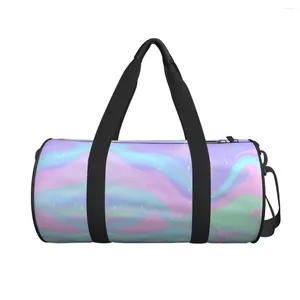 Bolsas de lona Bolsa de viaje de neón abstracto Divertido Tie Dye Colorido Entrenamiento Gimnasio Hombres Gran capacidad Gráfico Deportes Fitness Bolsas Bolsos de fin de semana