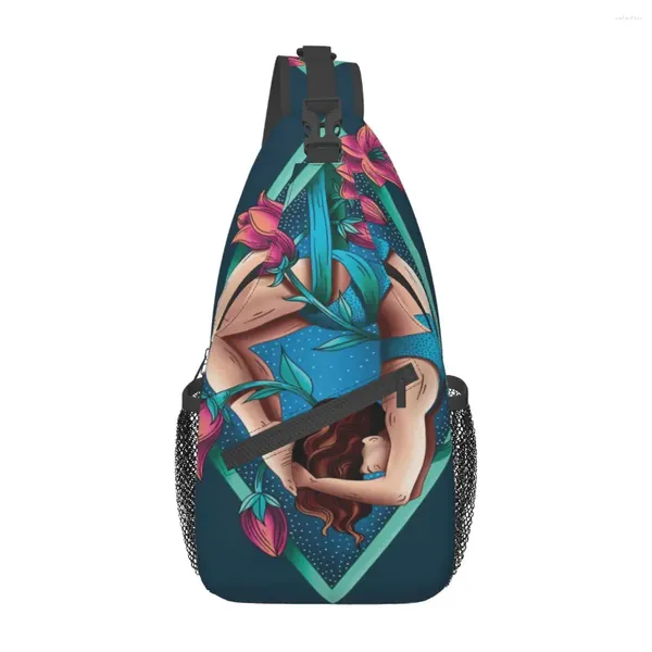 Bolsas de lona Yoga aéreo Hamaca Sedas Bolsa de pecho colorida Moda Portátil Diario Bonito regalo Multi-estilo