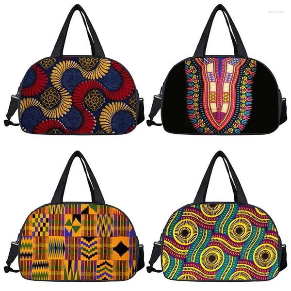 Sacs Duffel Afro Motif Imprimer Voyage Fourre-tout Afrique Noir Dames Sac À Main De Stockage Étanche Multifonctionnel Duffle Sac Porte-Chaussures