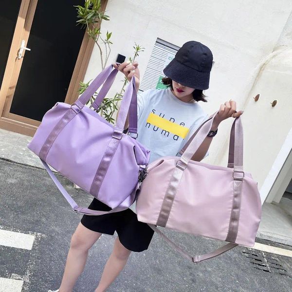 Bolsas de lona AOTTLA Color sólido Bolsa de equipaje de viaje Gran capacidad Buena calidad Hombro para mujeres Bolso cruzado Deportes Mujer