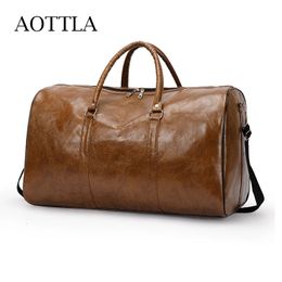 AOTTLA sac de voyage pour hommes sac à bandoulière en cuir synthétique polyuréthane grande capacité sac à main femmes sac de sport loisirs sac à bandoulière sac de sport 231122