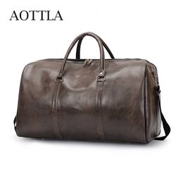 Sacs polochons AOTTLA sac de voyage pour femme sac de sport pour femme sac à bandoulière en cuir Pu sac de voyage pour femme 230714