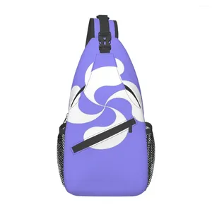 Sacs Duffel Croix Basque Lauburu Bleu Euskadi Sac de poitrine tendance grande capacité pour le bureau beau cadeau personnalisable