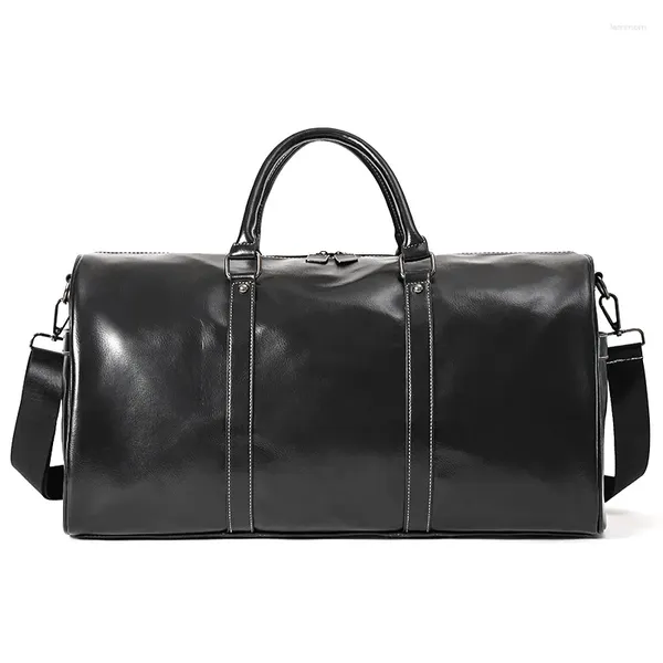 Bolsas de lona Negro Solid Travel Bag de Hombres Cortos de cuero de viaje corto para mujeres Empresas para mujeres Luxury Luxury Lugage