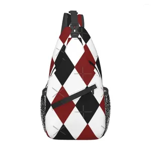 Sacs bouffés noirs blanc rouge arlequin sac à poitrine tendance grande capacité quotidiennement gentil cadeau personnalisable