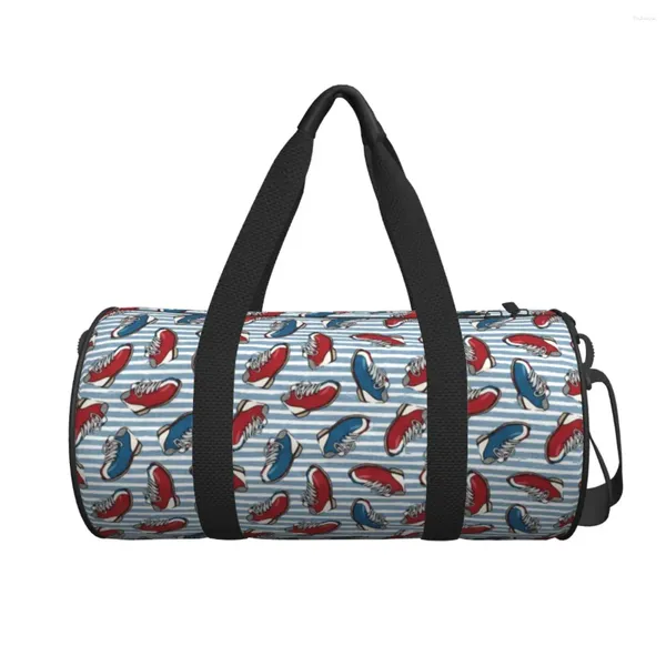 Sacs Duffel Chaussures de Bowling Sac de Voyage de Mode Rayures Formation Gym Hommes imprimés Grande capacité Sacs de Fitness de Sport MignonsSacs à Main imperméables