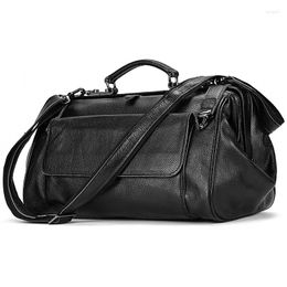 Duffel Bags Business Men Real Cow Leather Travel Carry On Bagage Bag Unisex Casual reizende Tote grote weekendhandtas