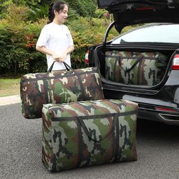 Sacs polochons Camouflage bagages déménagement grand sac épais tissu Oxford imperméable artefact grand rangement tissé voyage pour hommes 180L