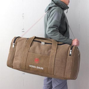 Duffel Bags Canvas Mannen Reizen Grote Capaciteit Hand Bagage Bag Schouder Multifunctioneel Weekend Moving Package