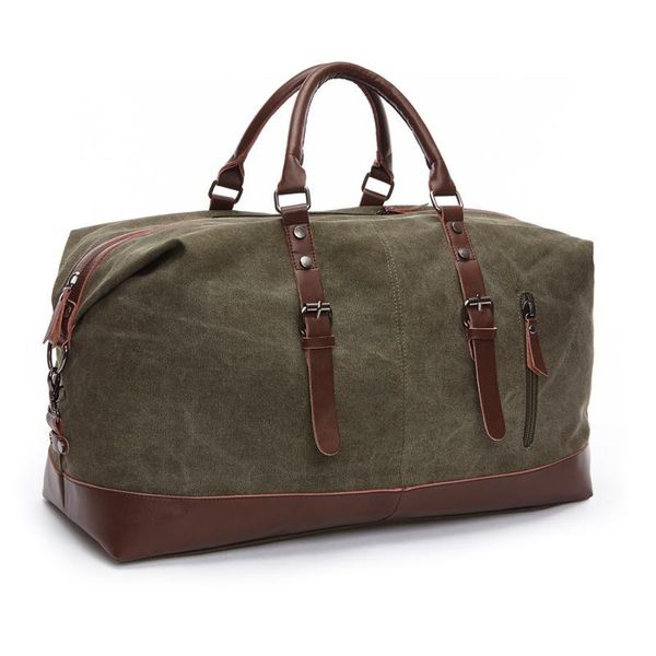 Bolsas de lona Bolsa de viaje de lona Weekender durante la noche Gran capacidad Llevar en Tote para hombres y mujeres Mano Hombro de los hombres