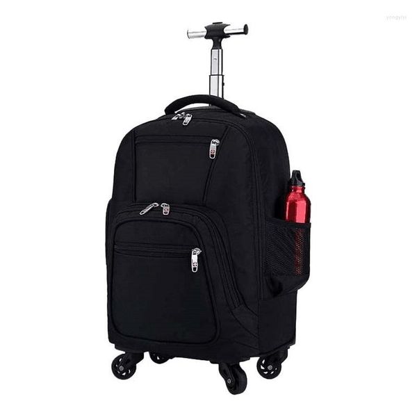 Los bolsos de lona llevan la carretilla del viaje de la cabina de Oxford en el equipaje Ruedas impermeables de la mochila con ruedas que ruedan